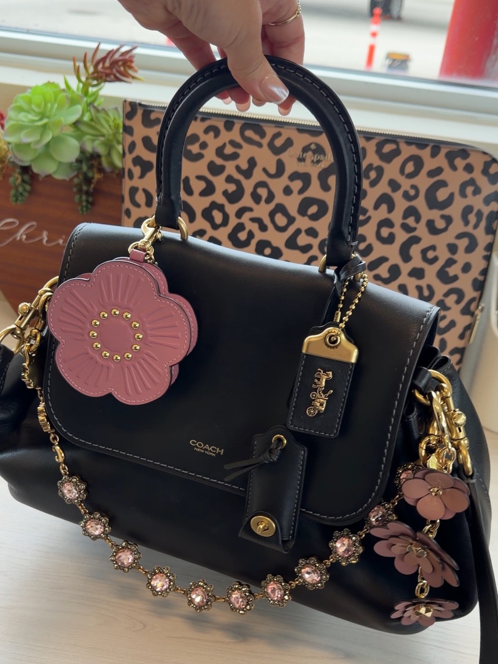 Coach Slouchy Rogue Top Handle Bag in Black